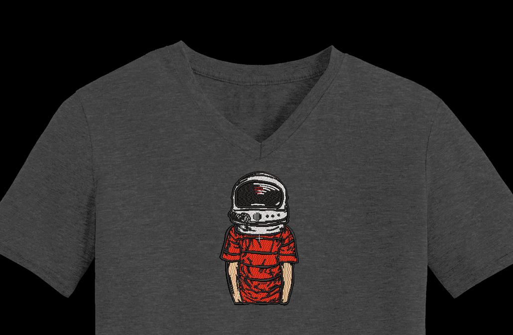 Astronaut Helmet Boy Machine Embroidery Design - Urban Streetwear Space Patch Digital File