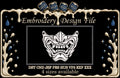 Japanese Samurai Mempo Mask Machine Embroidery Design