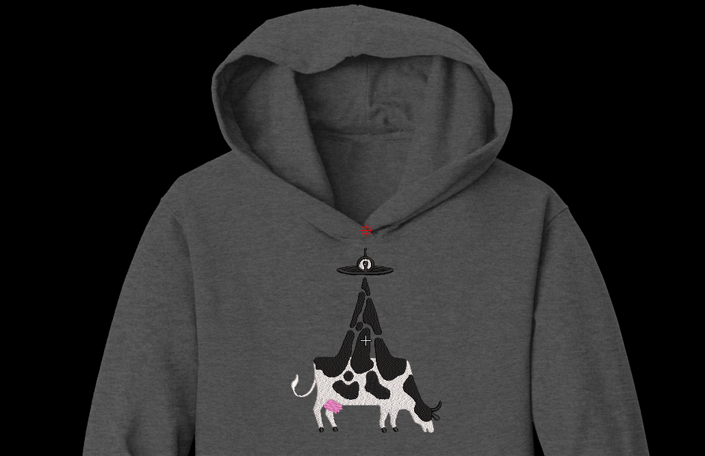 UFO Abducting Cow Machine Embroidery Design