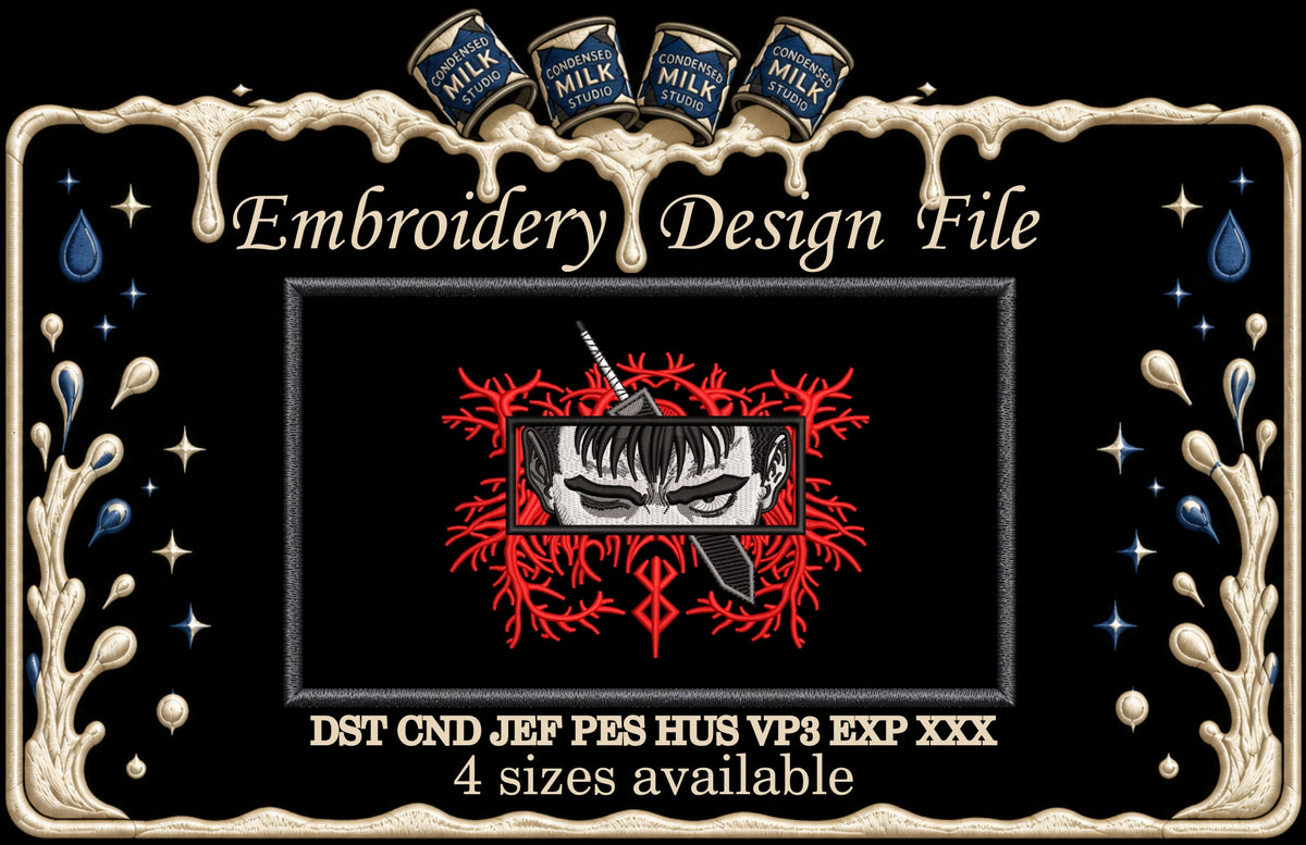 Cursed Swordsman Eyes Machine Embroidery Design