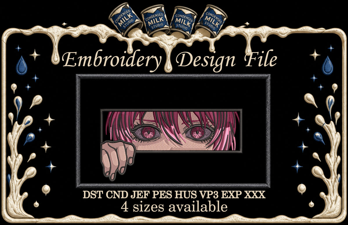 Control Devil Eyes Peeking Machine Embroidery Design