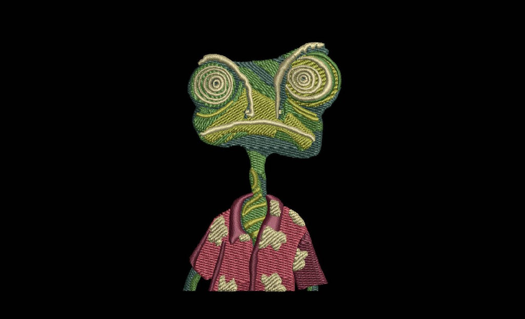 Chameleon in Hawaiian Shirt Machine Embroidery Design