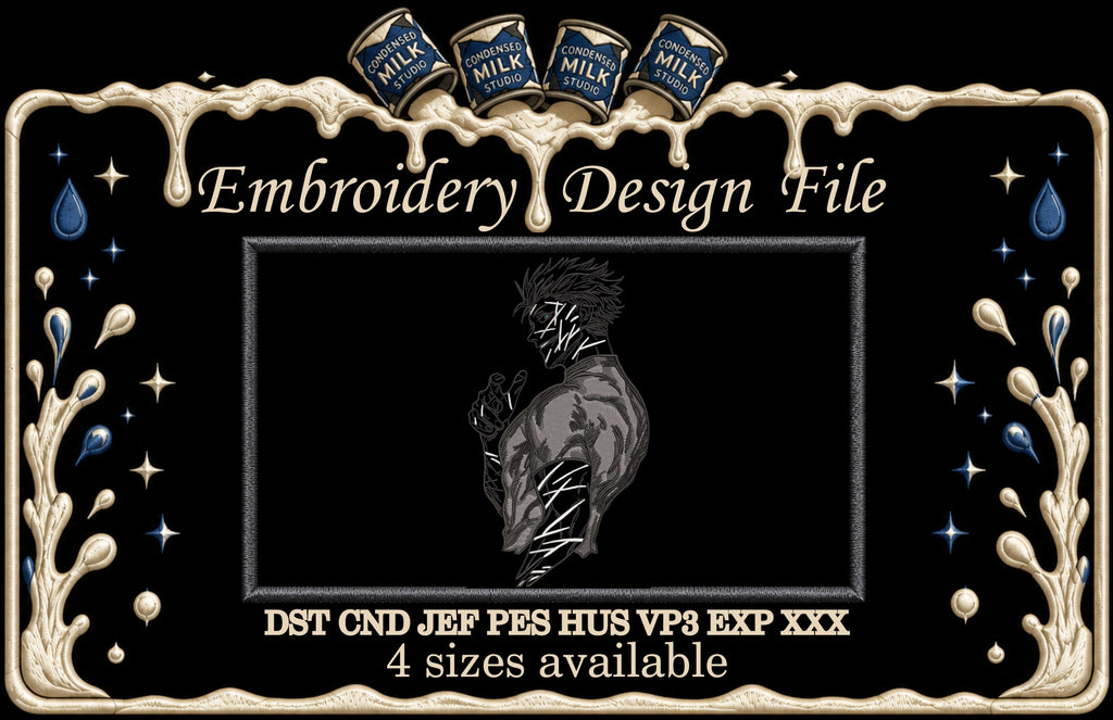Anime Sorcerer Domain Expansion Machine Embroidery Design