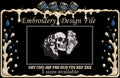 Split Greek Statue Skull Machine Embroidery Design - Dark Academia Bust Patch Digital File