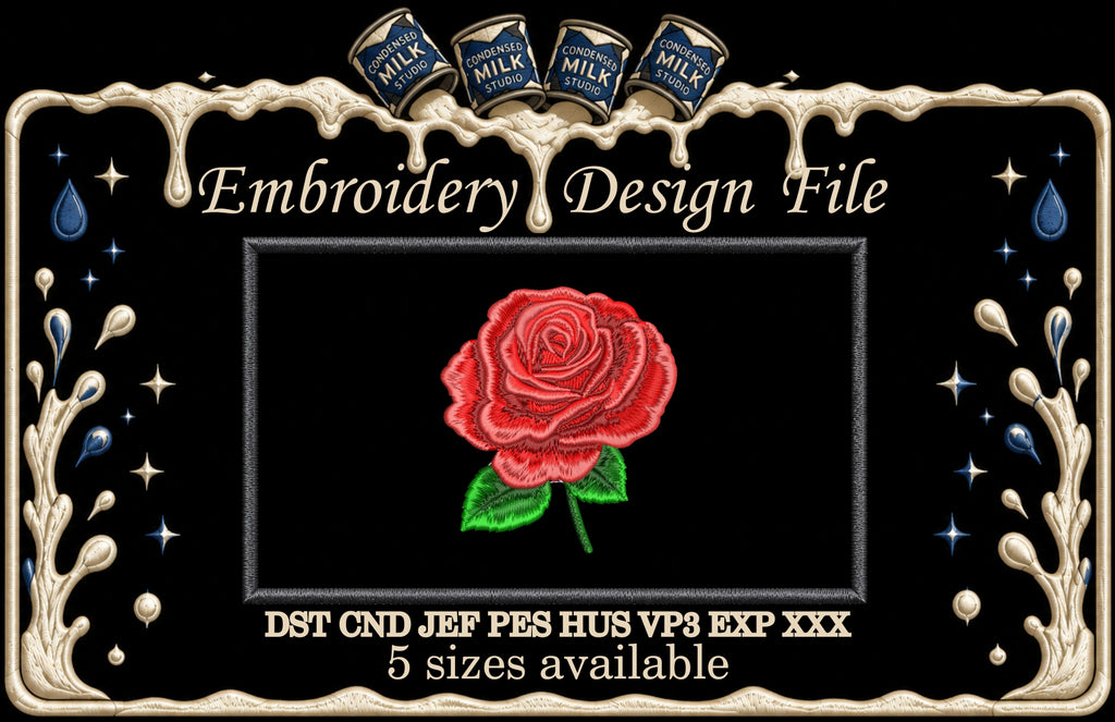Machine embroidery designs, Embroidery rose