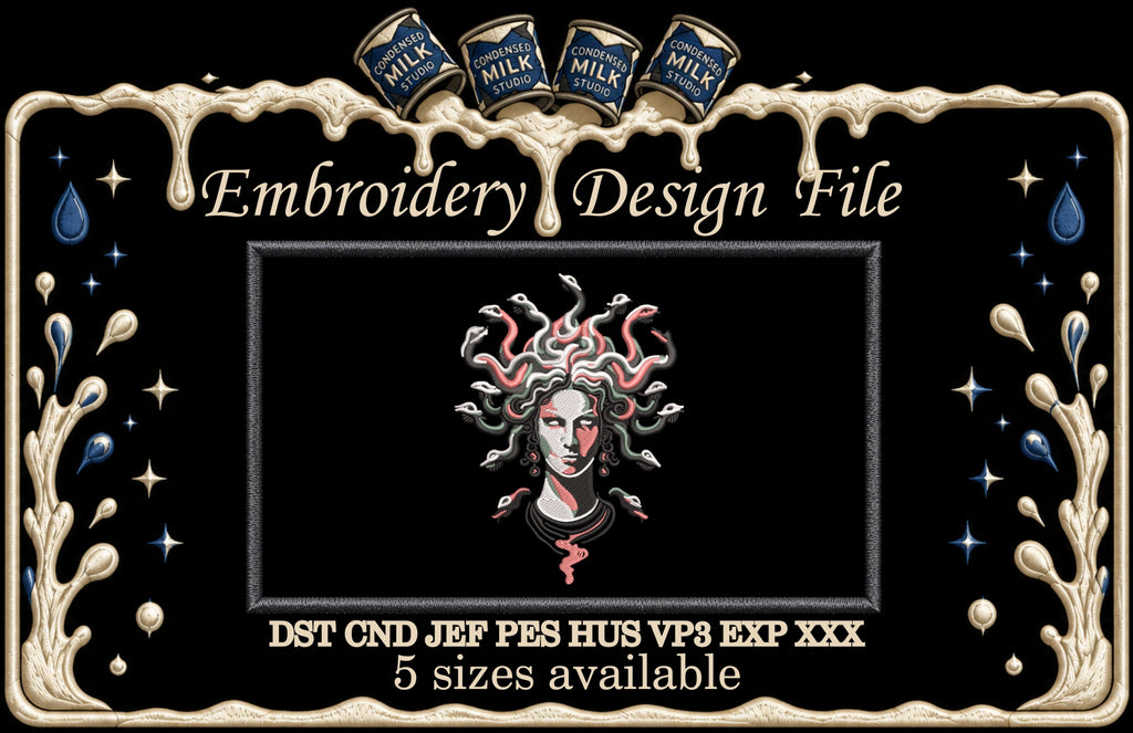 Medusa Gorgon Machine Embroidery Design