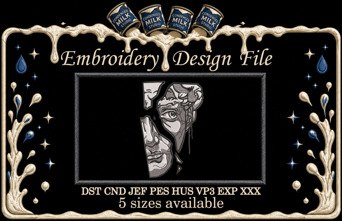 Broken Statue V Shape Machine Embroidery Design