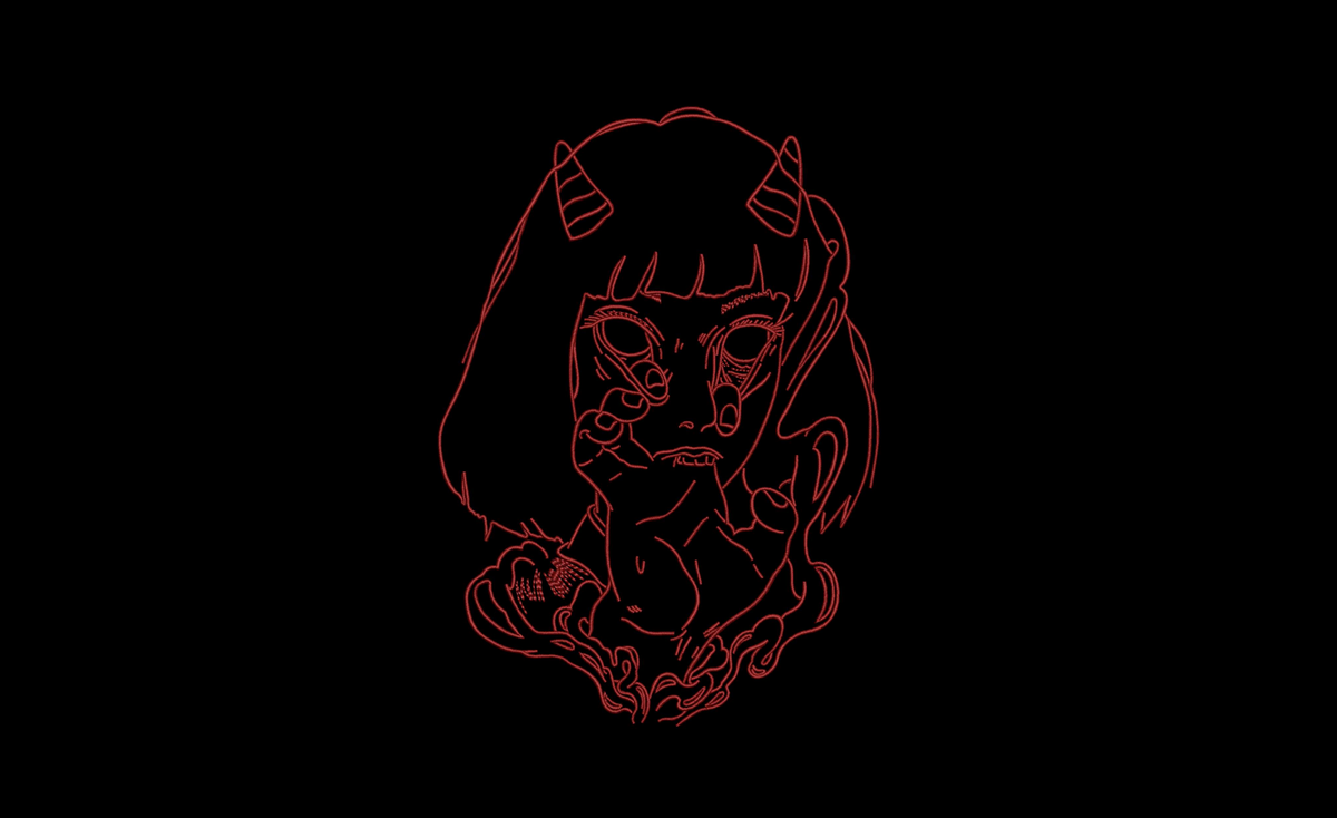 Anime Demon Girl Machine Embroidery Design