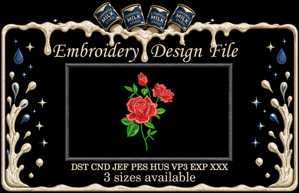 Machine embroidery designs, Rose