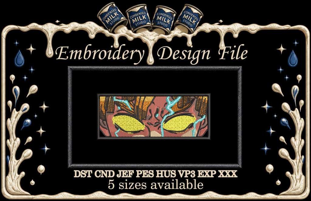 Thunder Slayer Lightning Eyes Machine Embroidery Design