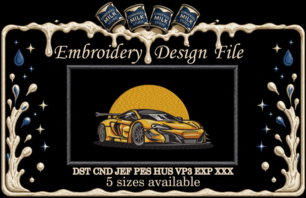 Modern Sports Car Racing Patch Digital File