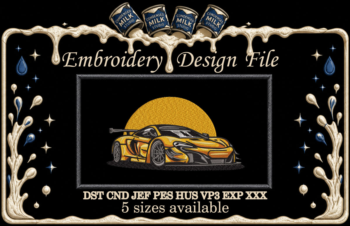 Modern Sports Car Racing Patch Digital File