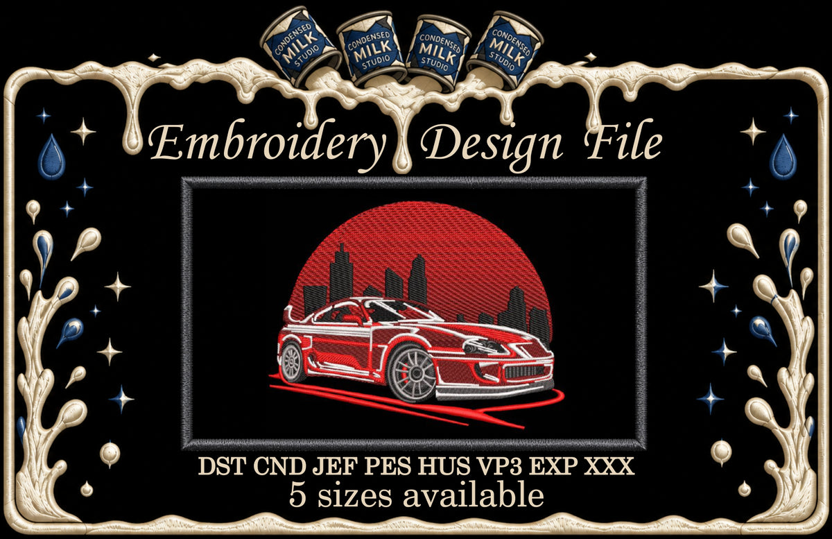 Machine Embroidery Designs, Car Supra