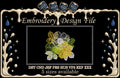 Elegant Floral Bouquet Machine Embroidery Design - Sheer Flower Lace Patch Digital File