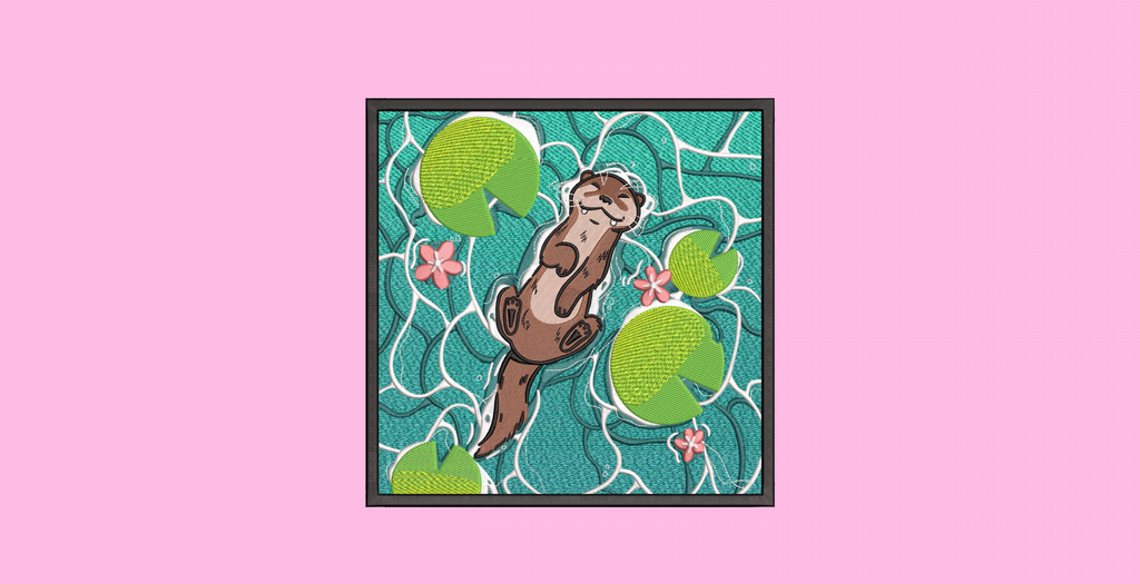 Machine Embroidery Designs.River otter.