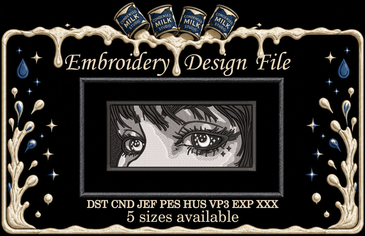 Aesthetic Anime Eyes Machine Embroidery Design