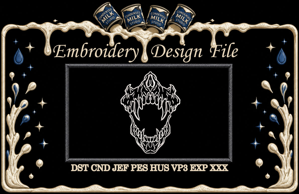Monster Beast Jaws Machine Embroidery Design