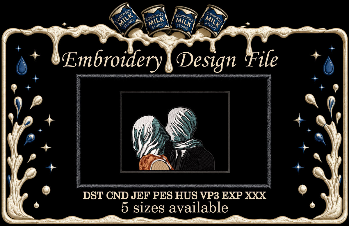 Veiled Lovers Kiss Machine Embroidery Design