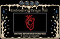 Anatomical Heart Crescent Moon Machine Embroidery Design