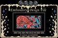 Red Kraken Octopus Machine Embroidery Design
