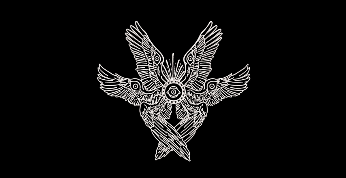 Biblically Accurate Angel Machine Embroidery Design - Six Winged Seraphim Eye Patch Digital File