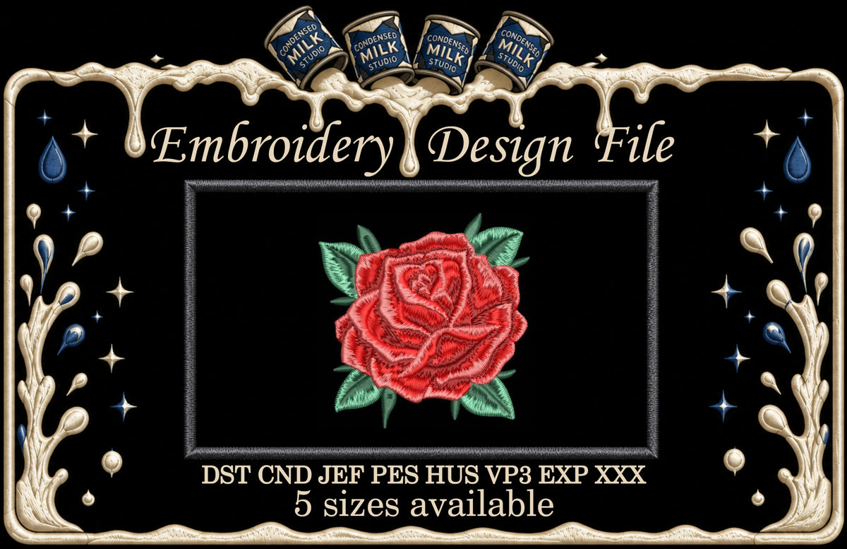 Machine embroidery designs, Embroidery rose