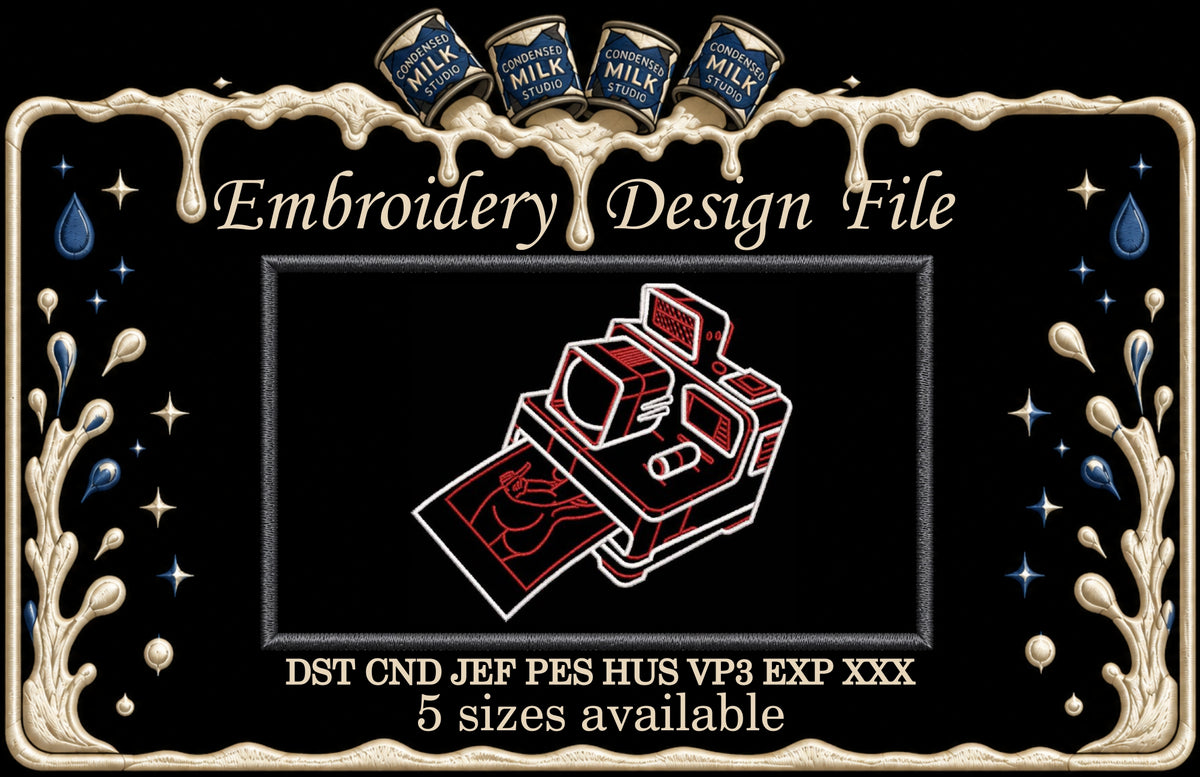 Retro Instant Camera Machine Embroidery Design