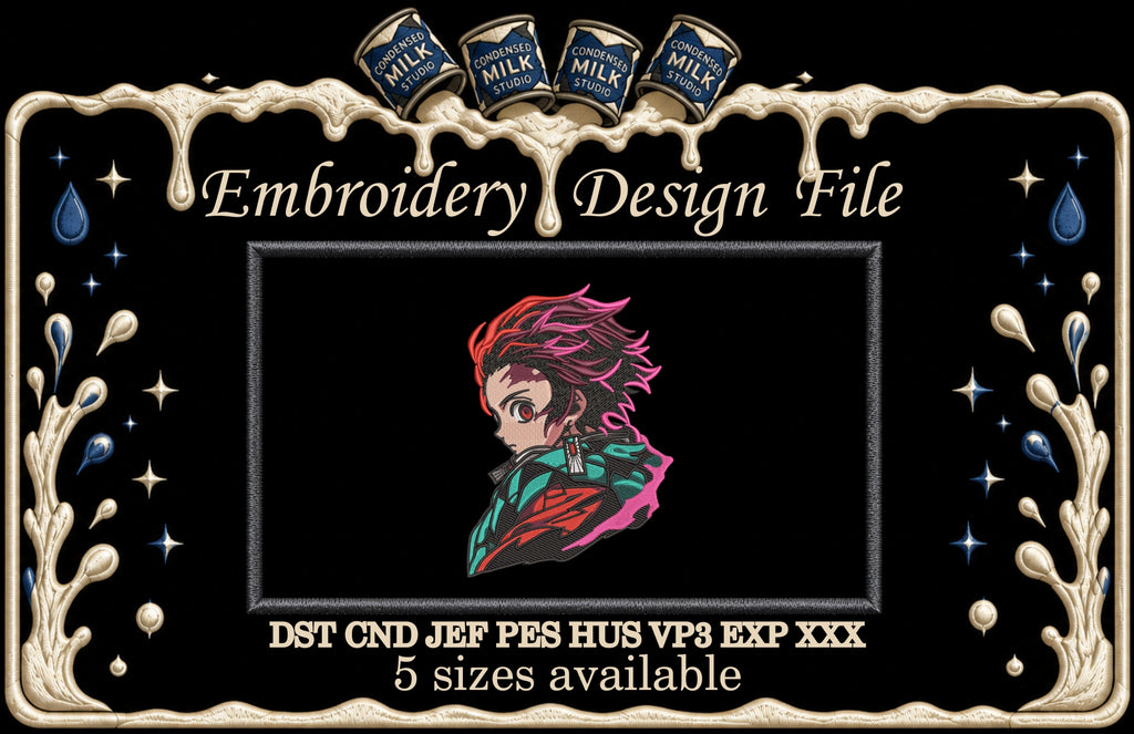 Earrings Checkered Haori Swordsman Machine Embroidery Design