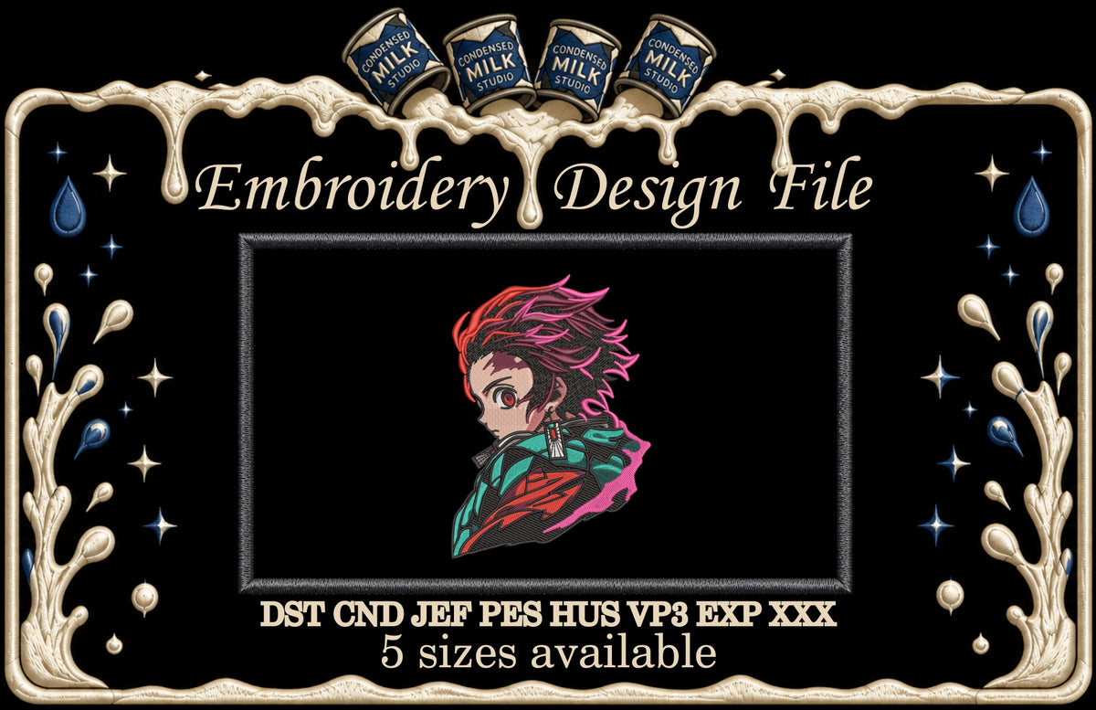 Earrings Checkered Haori Swordsman Machine Embroidery Design