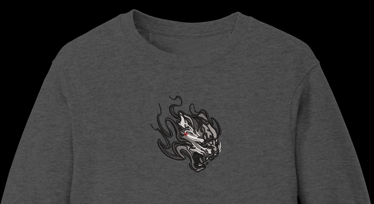 Cyber Tribal Flaming Panther Machine Embroidery Design