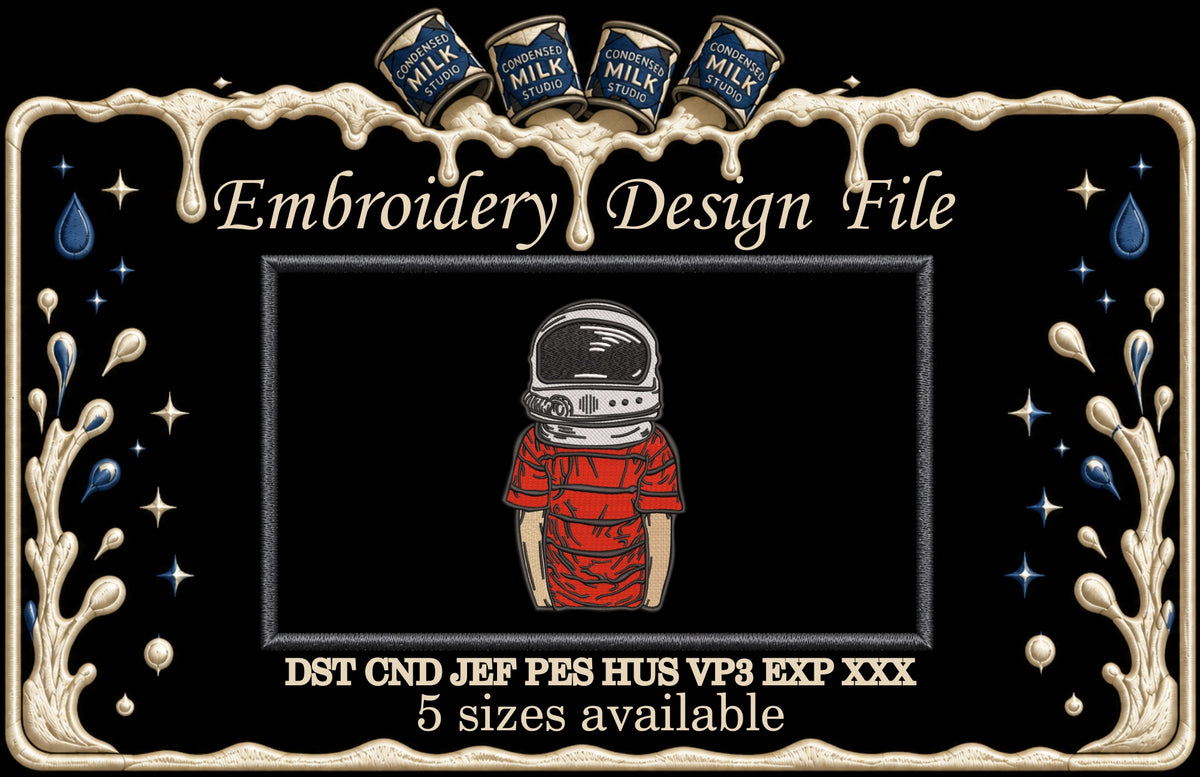 Astronaut Helmet Boy Machine Embroidery Design - Urban Streetwear Space Patch Digital File