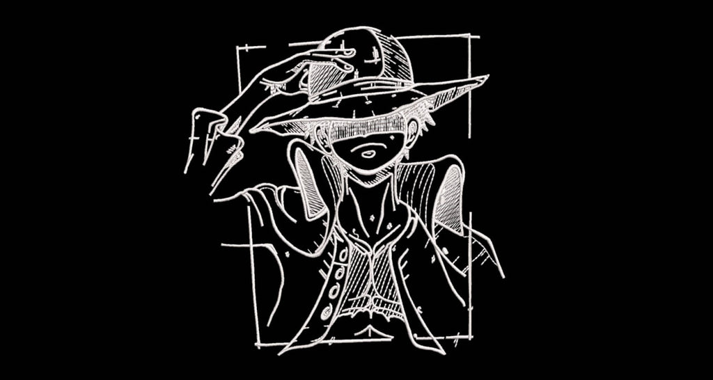 Straw Hat Pirate Captain Machine Embroidery Design