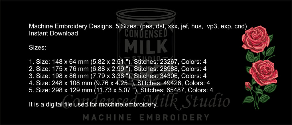 Machine embroidery designs, Embroidery rose