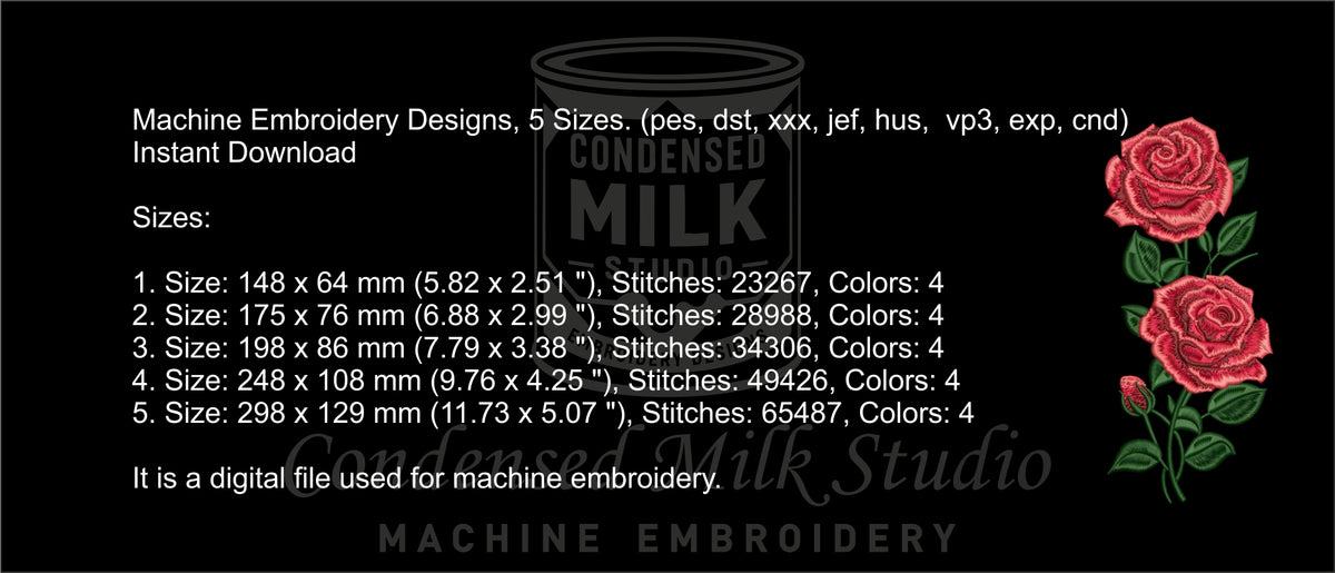 Machine embroidery designs, Embroidery rose
