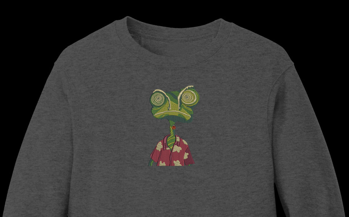 Chameleon in Hawaiian Shirt Machine Embroidery Design