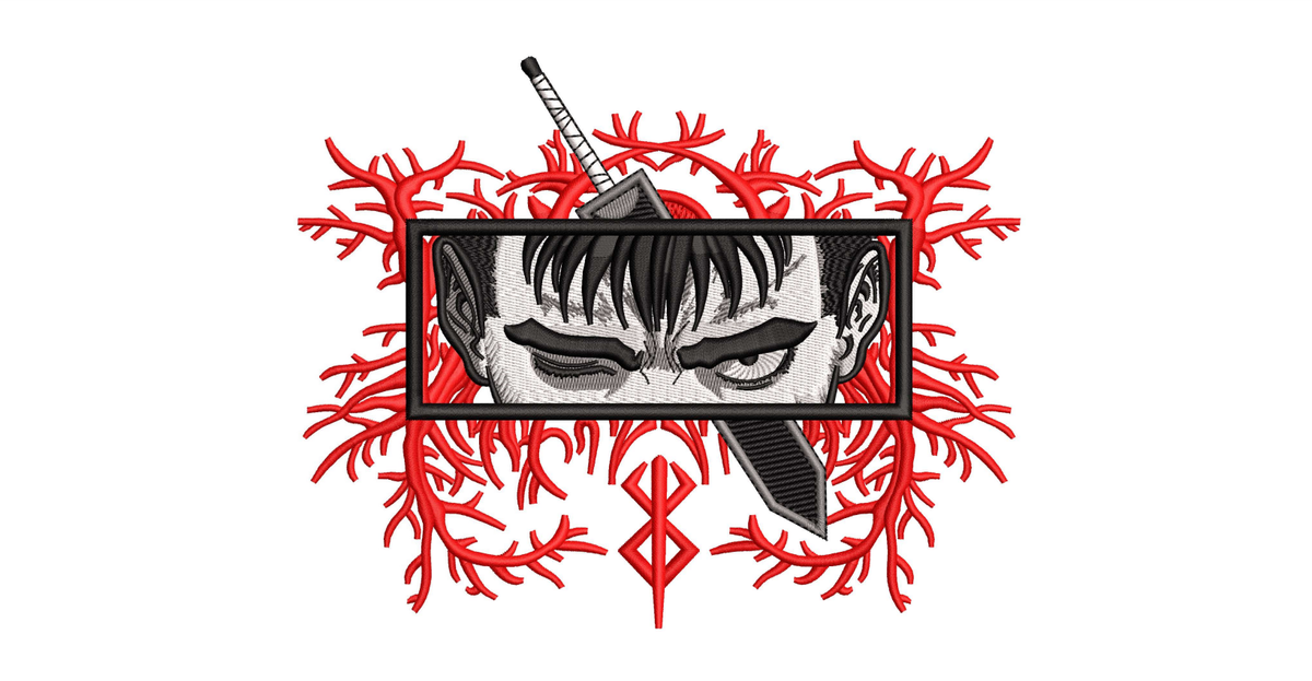 Cursed Swordsman Eyes Machine Embroidery Design