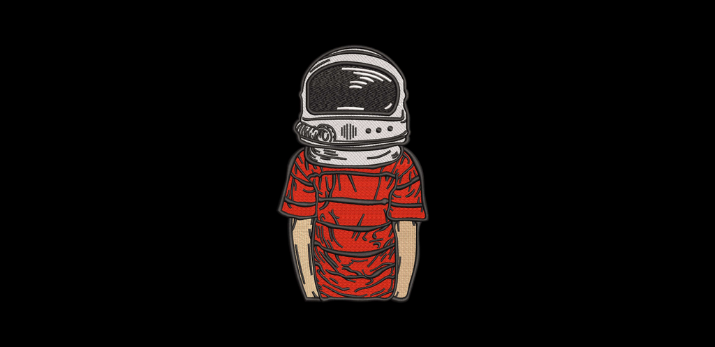Astronaut Helmet Boy Machine Embroidery Design - Urban Streetwear Space Patch Digital File