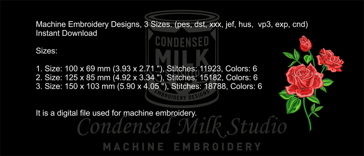 Machine embroidery designs, Rose