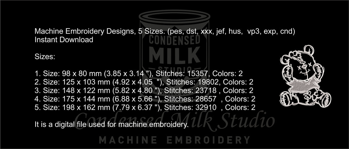 Machine Embroidery Designs Bear