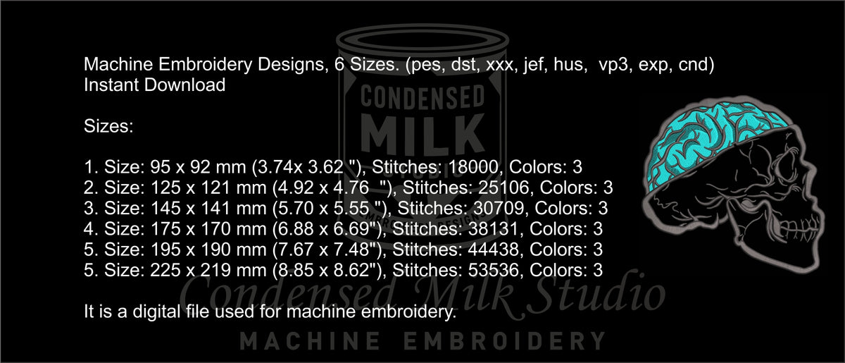 Machine Embroidery Designs.Skull