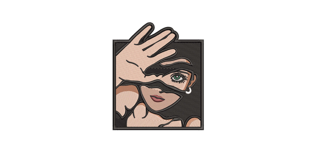 Shadow Pop Art Girl Patch Digital File
