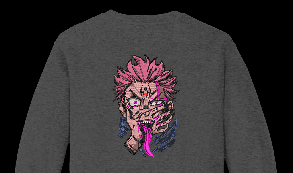 Pink Hair Cursed Sorcerer Machine Embroidery Design