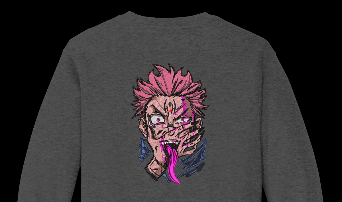 Pink Hair Cursed Sorcerer Machine Embroidery Design
