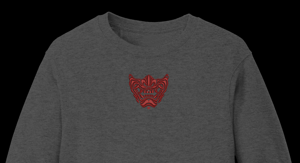 Japanese Samurai Mempo Mask Machine Embroidery Design