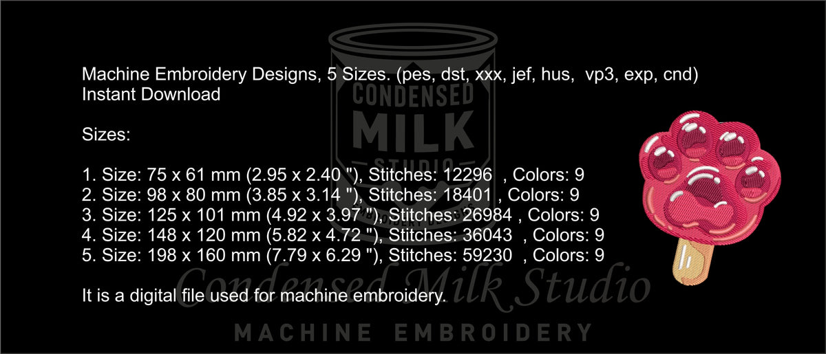 Machine Embroidery Designs.Paw