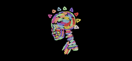 Abstract Colorful Paint Brush Skull Machine Embroidery Design - Colorful Skeleton Pop Art Digital File