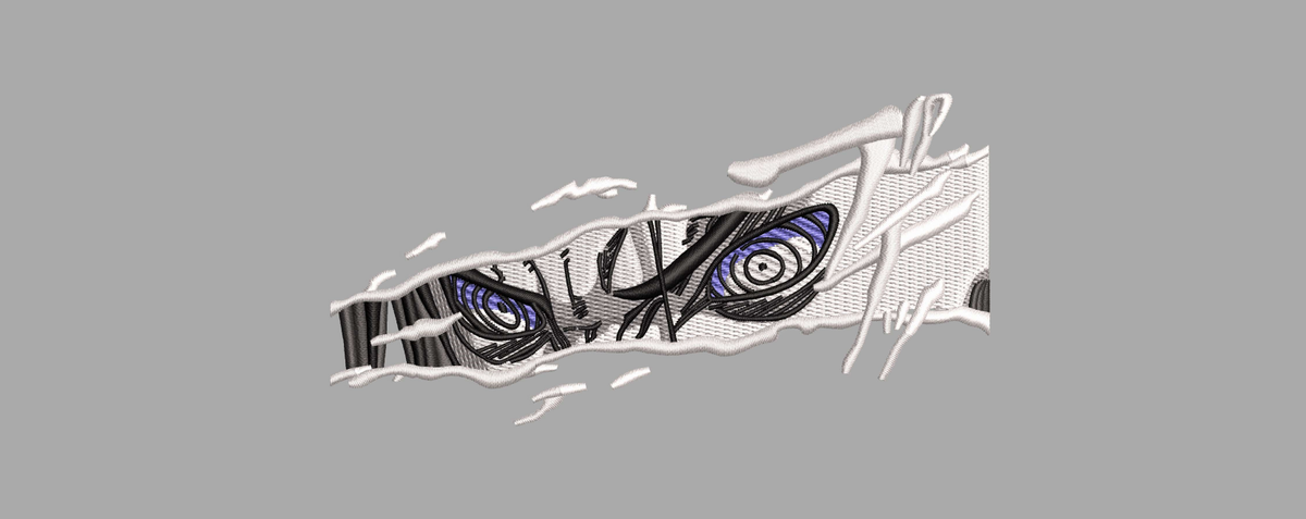 Purple Spiral Ninja Eyes Machine Embroidery Design