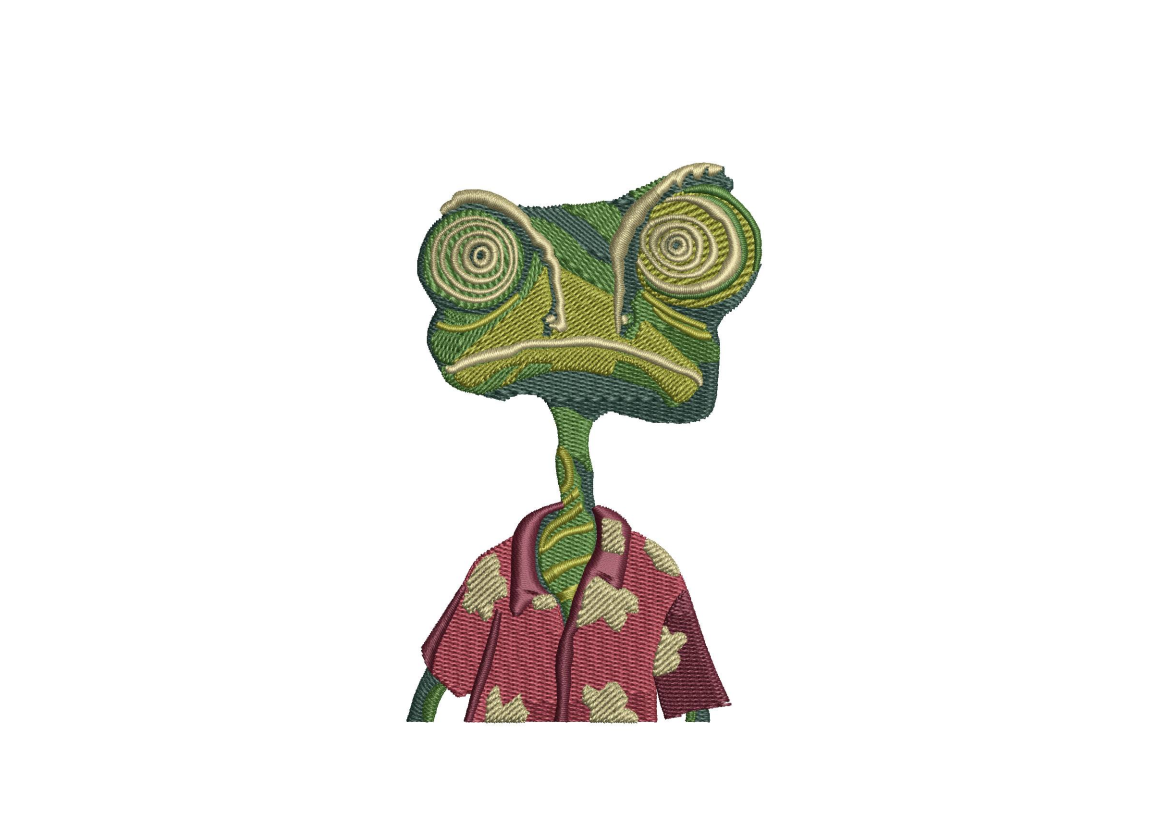 Chameleon in Hawaiian Shirt Machine Embroidery Design