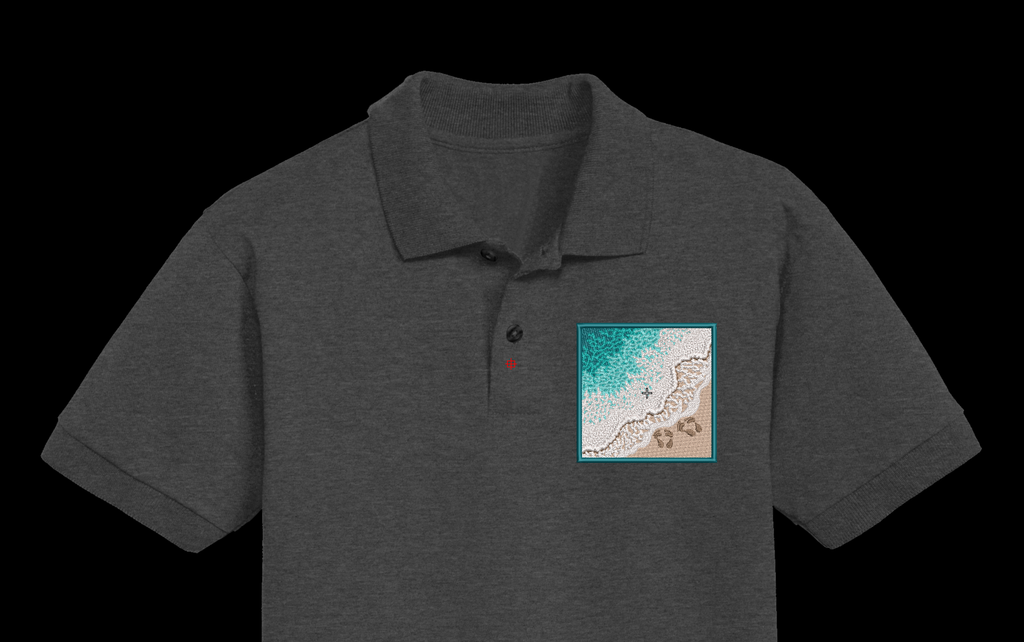 Ocean Wave Sandy Beach Machine Embroidery Design