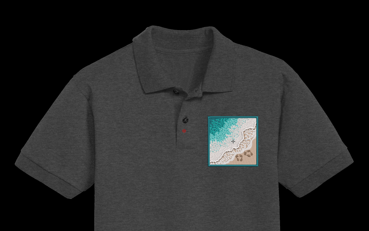 Ocean Wave Sandy Beach Machine Embroidery Design